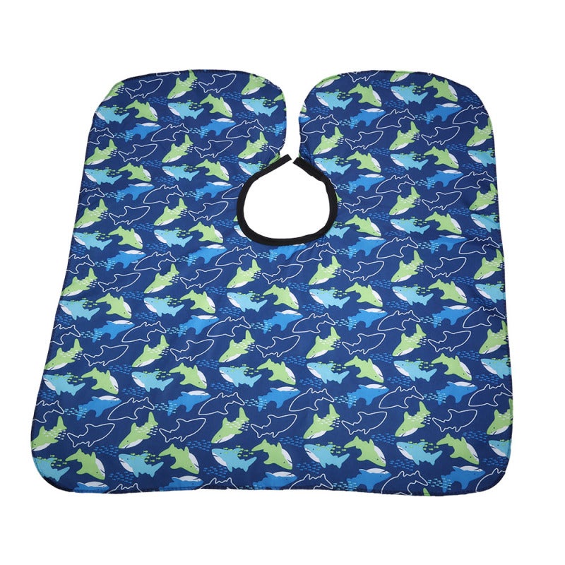 Kids Apron: Printed Cartoon Pattern - Firm Sticky Belt Design Hair Cape for Kids Salon Hair Washing Cutting Dyeing - Image 1