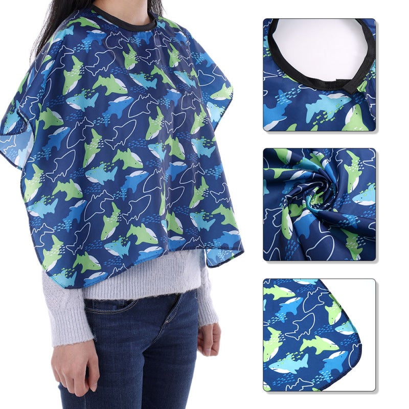 Kids Apron: Printed Cartoon Pattern - Firm Sticky Belt Design Hair Cape for Kids Salon Hair Washing Cutting Dyeing - Image 2