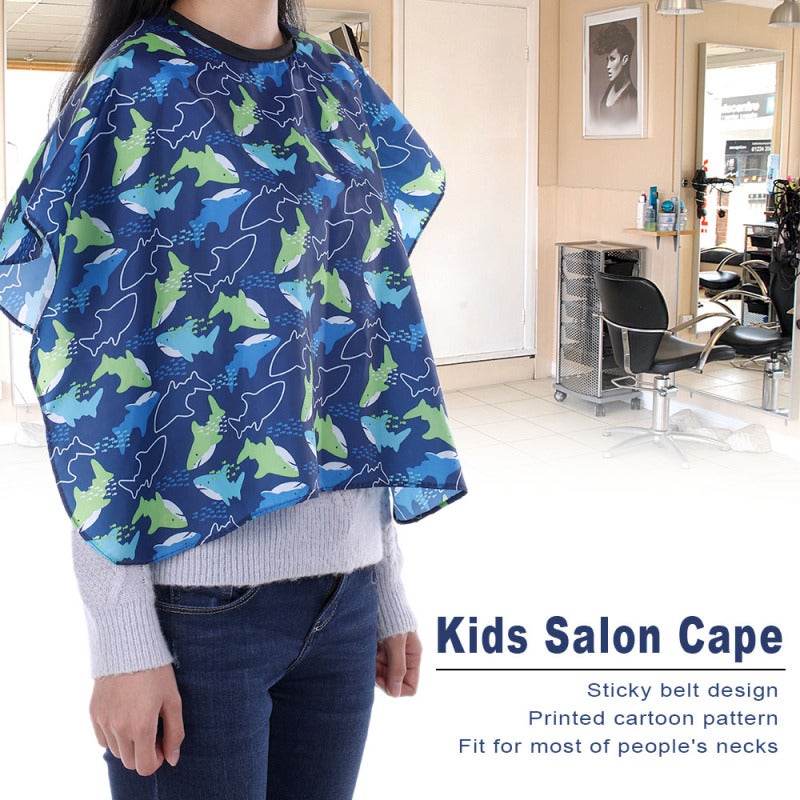 Kids Apron: Printed Cartoon Pattern - Firm Sticky Belt Design Hair Cape for Kids Salon Hair Washing Cutting Dyeing - Image 3