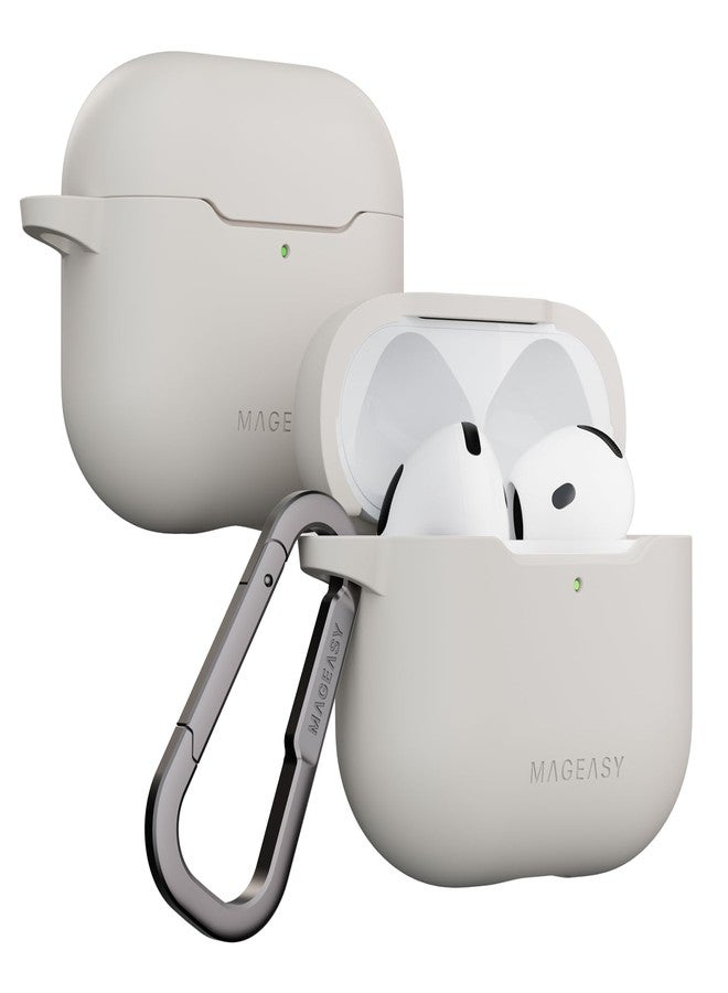 MAGEASY Designed for AirPods 4 Case - Shockproof Protective Case for AirPods 4, Stain-Resistant, Smooth & Skin-Friendly, Support Wireless Charging - Skin (Starlight White) - Image 1