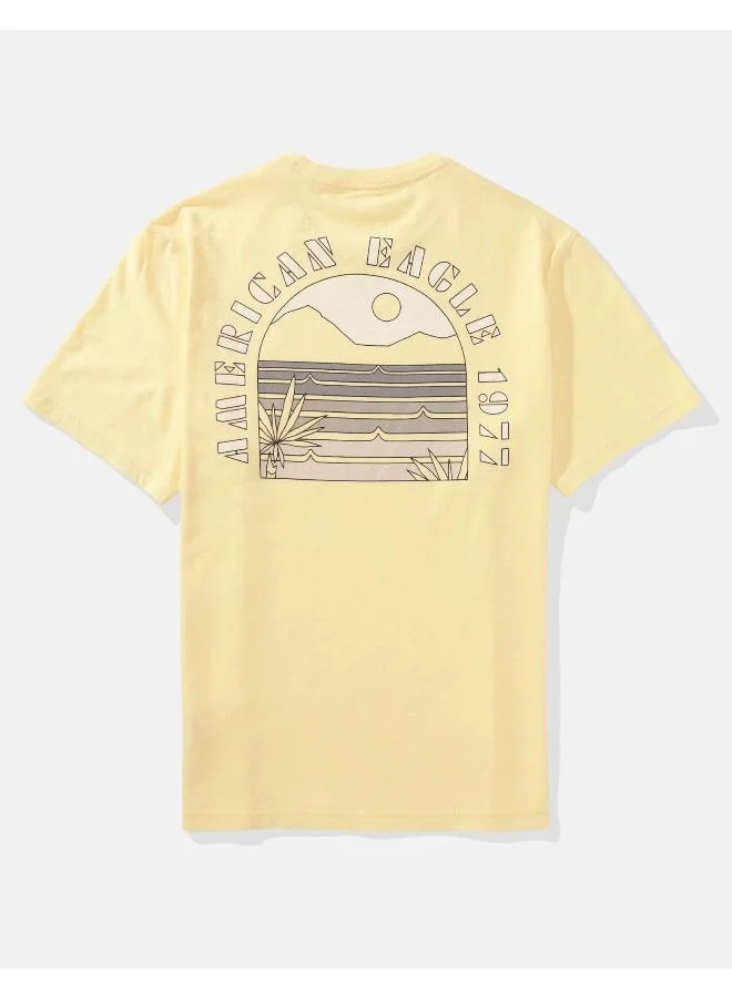 American Eagle Embroidered Graphic Crew Neck T-Shirt