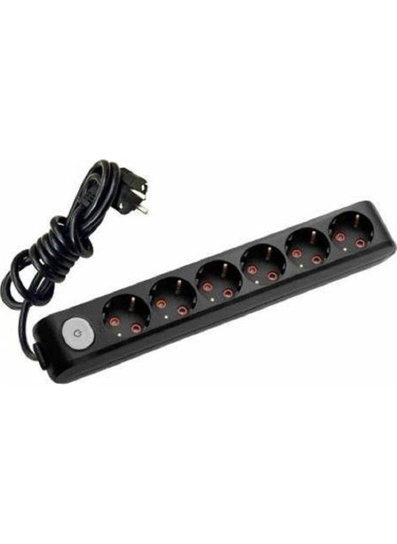 Viko - 6-Plus Extension Socket with Switch Black 3 Meters - Image 1