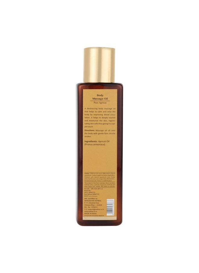 MELLOW Mellow Herbals Ayurvedic Apricot Body Massage Oil (100ML) for Hydrated and Moisturized Skin | Helps to Reduce Lifestyle Stress & Dark Patches for Men and Women | Ayush Certified | GMO, Paraben and Silicone Free -  - Image 3