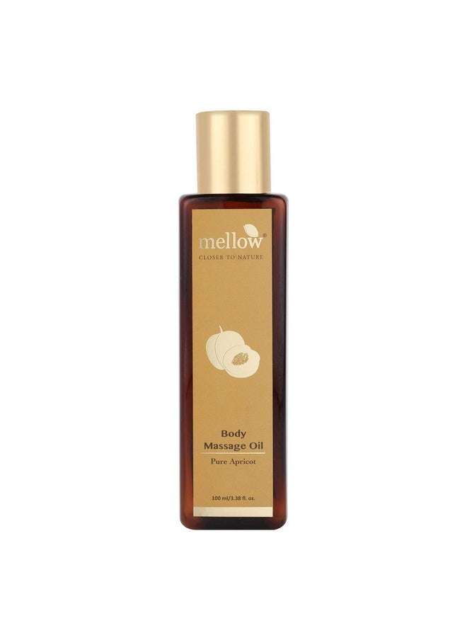 MELLOW Mellow Herbals Ayurvedic Apricot Body Massage Oil (100ML) for Hydrated and Moisturized Skin | Helps to Reduce Lifestyle Stress & Dark Patches for Men and Women | Ayush Certified | GMO, Paraben and Silicone Free -  - Image 1