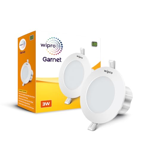 wipro Garnet 3W LED Mini Downlight|Colour Changing(Red/Blue/Pink)|Compact Design with 120° Beam Angle|Recessed Down Light for False Ceiling|Cutout - 2.2 Inch|Pack of 6 - Image 2