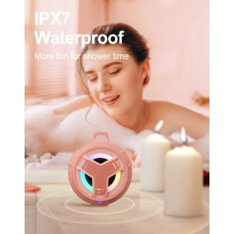 Bluetooth Shower Speaker, Waterproof Portable Wireless Speakers with Light, IP67 Floating, 2000mAh, Small Portable Speaker for Kayak, Beach, Pool Accessories, Gifts for Unisex - Image 4