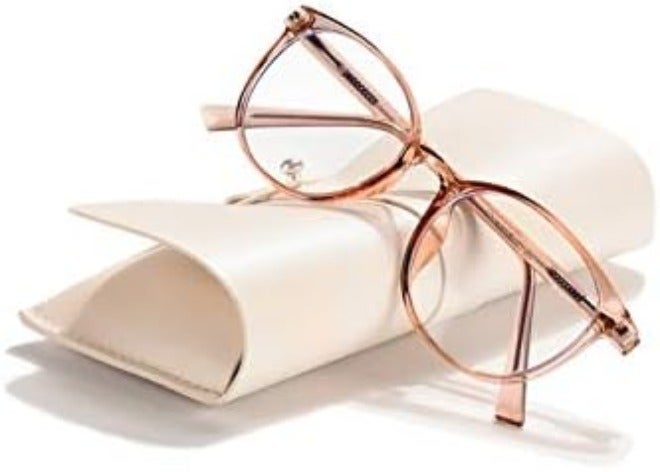 FONHCOO Stylish Blue Light Glasses Women Men Eyeglasses, TR90 Fashion Round Transparent Eye Glasses (Matt Coffee) - Image 3