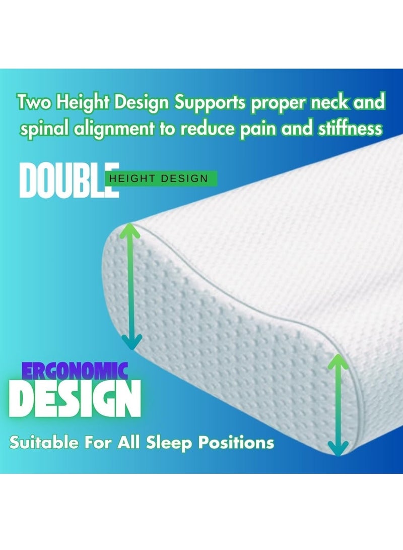 وسادة سرير من الميمورى فوم، بتصميم مريح لدعم الرقبة بتكنولوجيا الارتداد ، وسادة طبية مناسبة للنوم على الجانب أو الظهر، تخفف آلام الرقبة والكتفين - Image 3