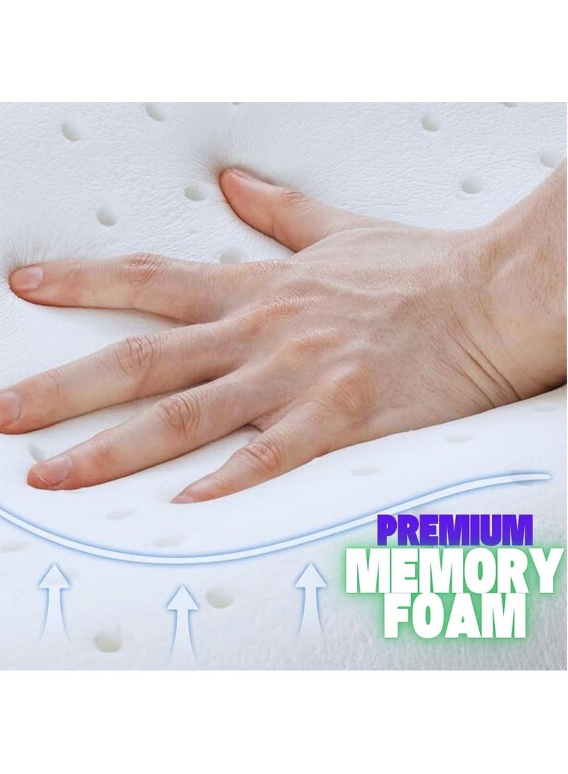 وسادة سرير من الميمورى فوم، بتصميم مريح لدعم الرقبة بتكنولوجيا الارتداد ، وسادة طبية مناسبة للنوم على الجانب أو الظهر، تخفف آلام الرقبة والكتفين - Image 4