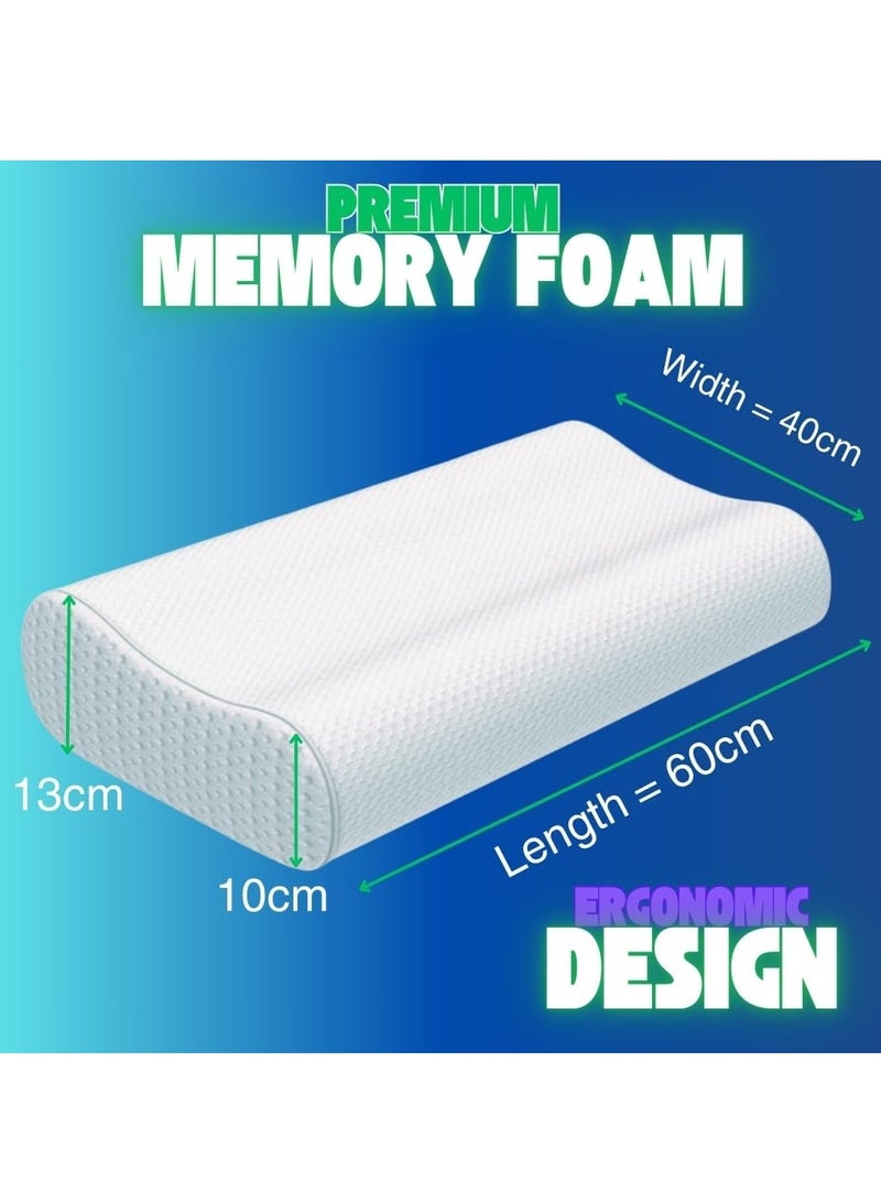 وسادة سرير من الميمورى فوم، بتصميم مريح لدعم الرقبة بتكنولوجيا الارتداد ، وسادة طبية مناسبة للنوم على الجانب أو الظهر، تخفف آلام الرقبة والكتفين - Image 5