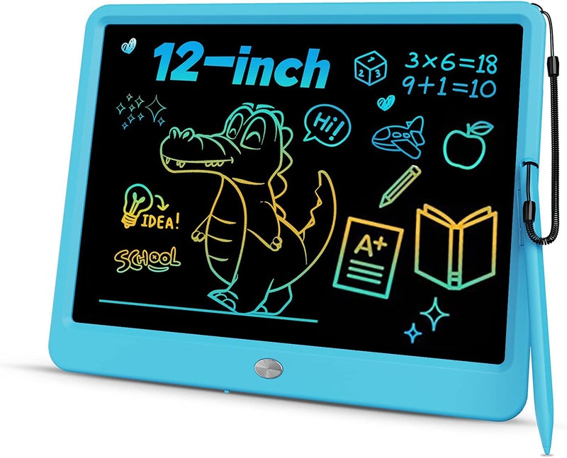 proffisy LCD Writing Tablet, 12Inch Erasable Writing Pad, Paperless Digital Tablet E-Writer Pad for Kids Children at Home and School(Multicolor-Blue) - Image 1