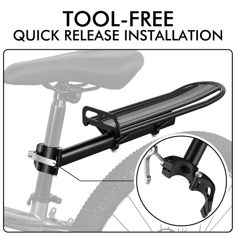 COTOUXKER Bike Rear Rack, Adjustable Bike Cargo Rack with Quick Release Clamp Includes Tie Straps - Image 4