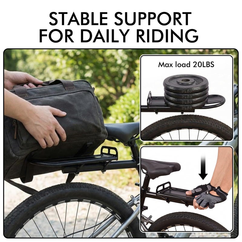 COTOUXKER Bike Rear Rack, Adjustable Bike Cargo Rack with Quick Release Clamp Includes Tie Straps - Image 3