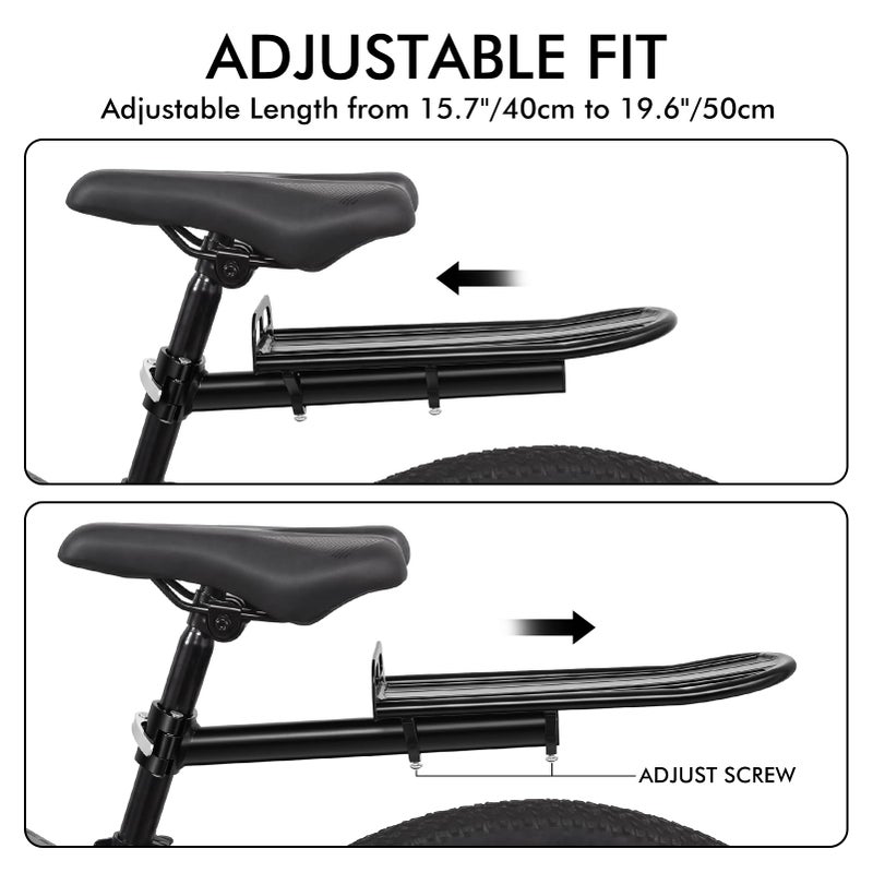 COTOUXKER Bike Rear Rack, Adjustable Bike Cargo Rack with Quick Release Clamp Includes Tie Straps - Image 2
