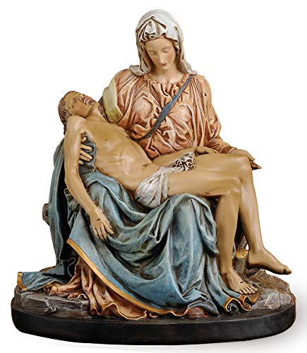 Joseph's Studio by Roman - Colored La Pieta Figure on Base, Renaissance Collection, 10" H, Resin and Stone, Religious Gift, Decoration - Image 3