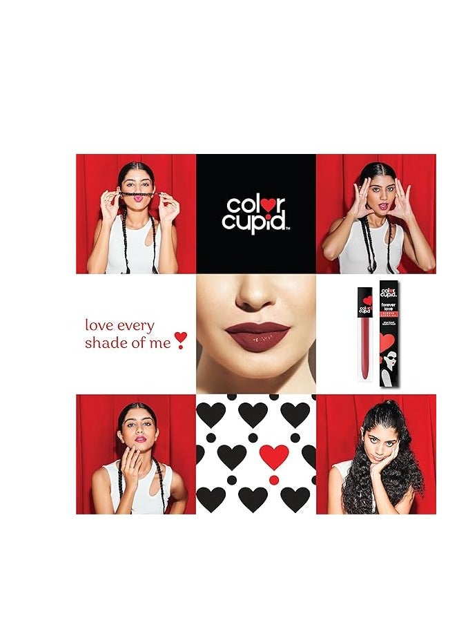 color cupid matte intense Color 18-Hour Stay Liquid Lipstick | Infused with Hyaluronic Acid & Ceramide | transfer proof & kiss proof| forever love - lovestruck orange | 4 ml - Image 4