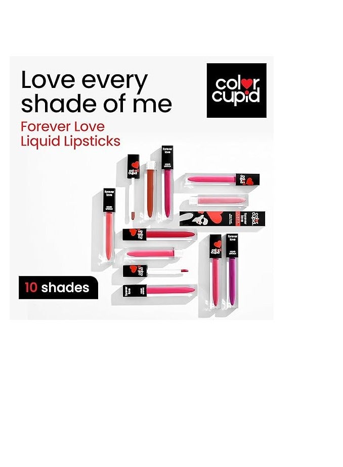 color cupid matte intense Color 18-Hour Stay Liquid Lipstick | Infused with Hyaluronic Acid & Ceramide | transfer proof & kiss proof| forever love - lovestruck orange | 4 ml - Image 5