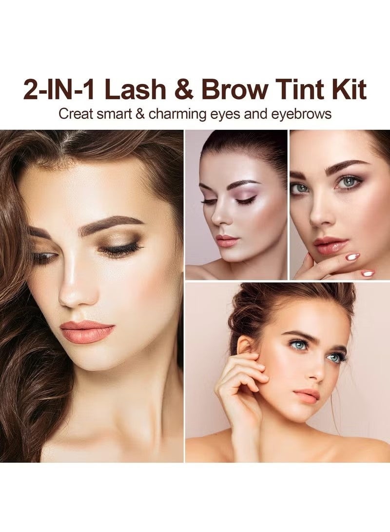 ICONSIGN Eyelash & Eyebrow Kit, 2-In-1 Professional Lash & Brow Coloring Set, Eye Brow & Eye Lash Color Kit, Lasting for 4-6 Weeks Hair Color DIY for Salon & Home 7ml Coffee/Dark Brown - Image 3