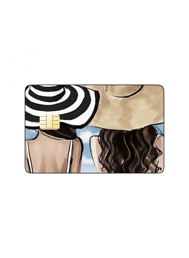 RKN PRINTED BANK CARD STICKER Beautiful Women Drawing At Sea - Image 2