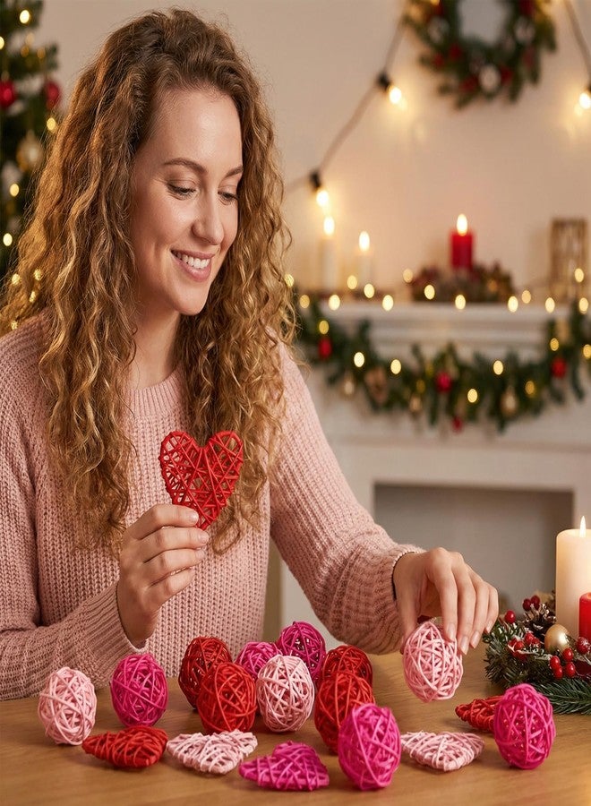 Mauts-inus Valentines Day Decoration Pink Love Vine Balls and Hearts Suitable for Vase, Table Decoration, Filling, Home Decoration - Image 3