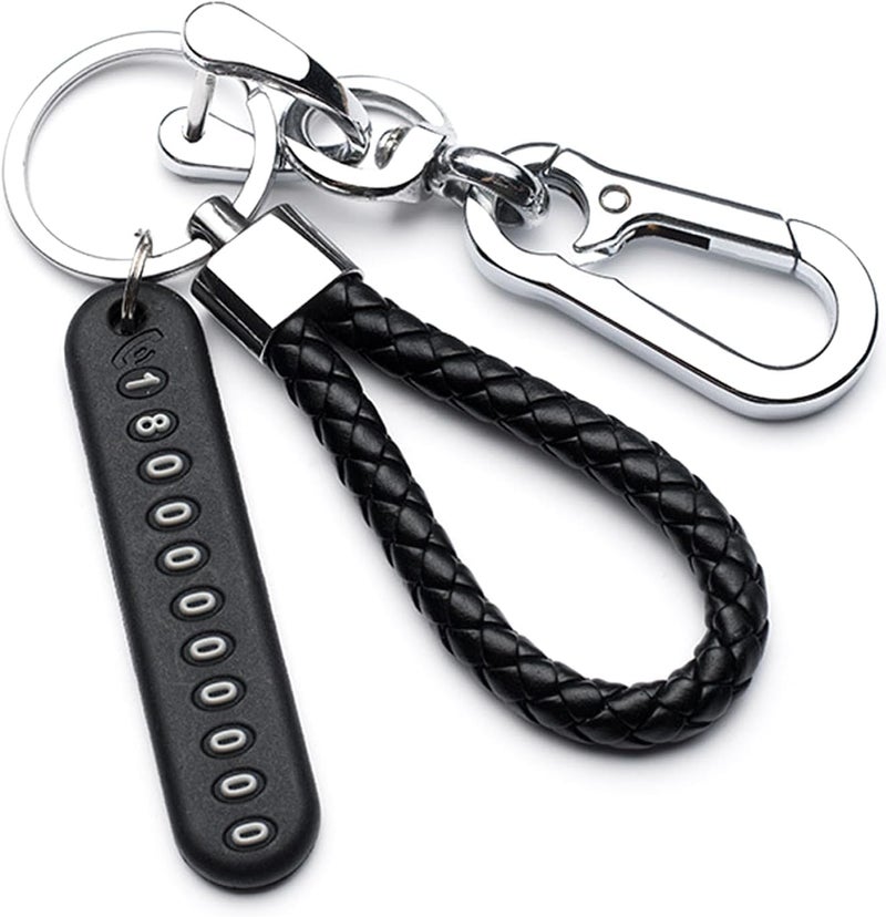 HSR Car and Motorbike Accessories Car Keychain, Anti-lost Phone Number Card Braided Rope Organizer with Horseshoe Buckle, Universal for For Car, Bike, Office, Home - Image 5
