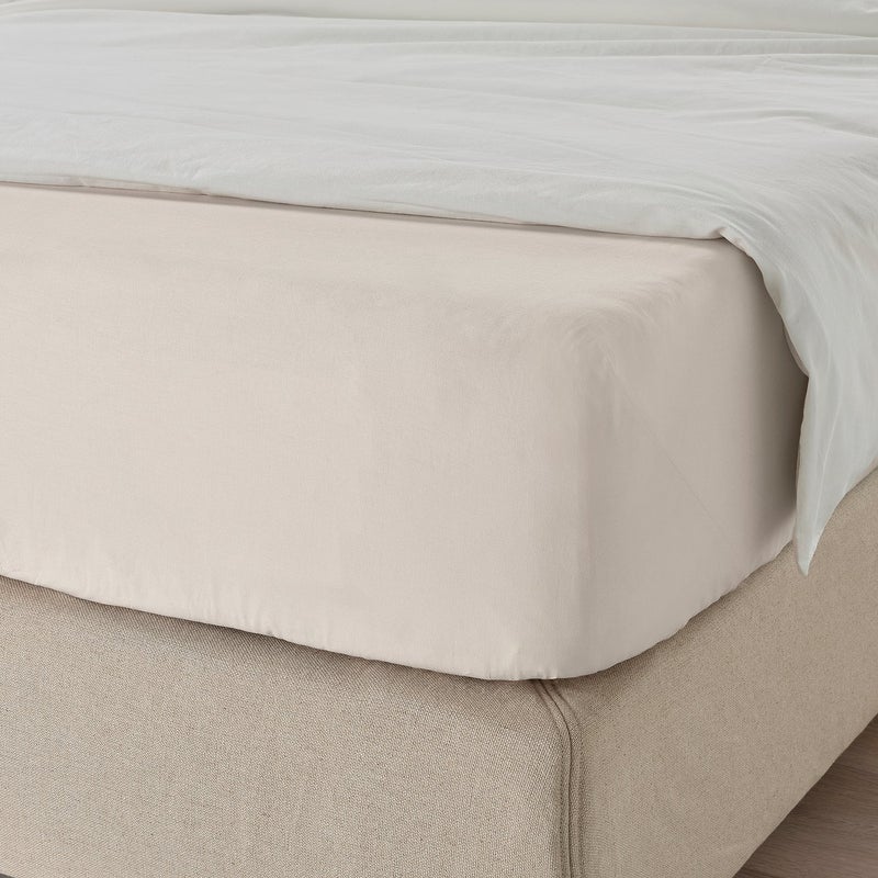 Baitique Fitted Sheet, 100% Cotton, Beige, 80x200 cm - Image 2