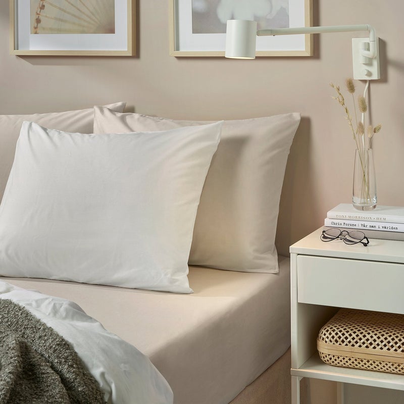 Baitique Fitted Sheet, 100% Cotton, Beige, 80x200 cm - Image 3