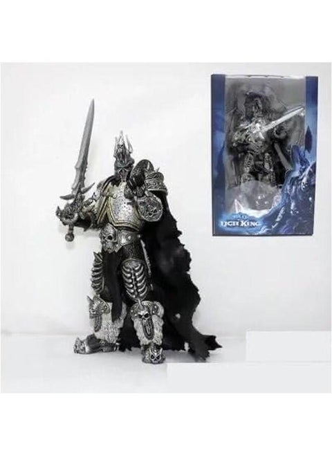 World of Warcraft Action Figure Death Knight Movie Model Statue,PVC Desktop Decorations Model,Arthas Menethil Custom Package Art, Model/7 inch
