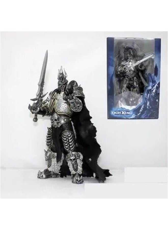 World of Warcraft Action Figure Death Knight Movie Model Statue,PVC Desktop Decorations Model,Arthas Menethil Custom Package Art, Model/7 inch