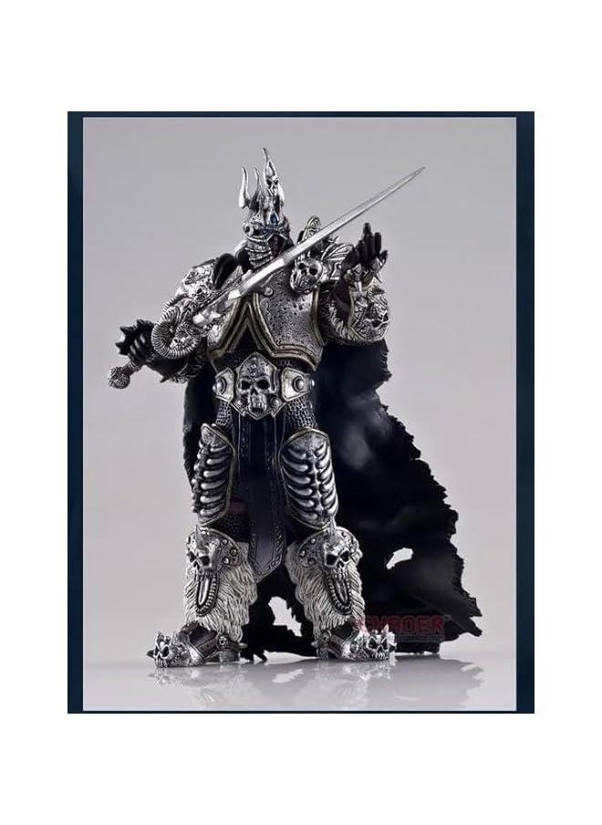 World of Warcraft Action Figure Death Knight Movie Model Statue,PVC Desktop Decorations Model,Arthas Menethil Custom Package Art, Model/7 inch