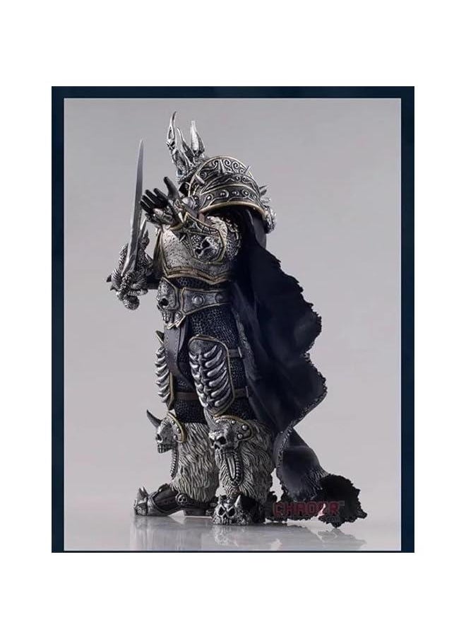 World of Warcraft Action Figure Death Knight Movie Model Statue,PVC Desktop Decorations Model,Arthas Menethil Custom Package Art, Model/7 inch