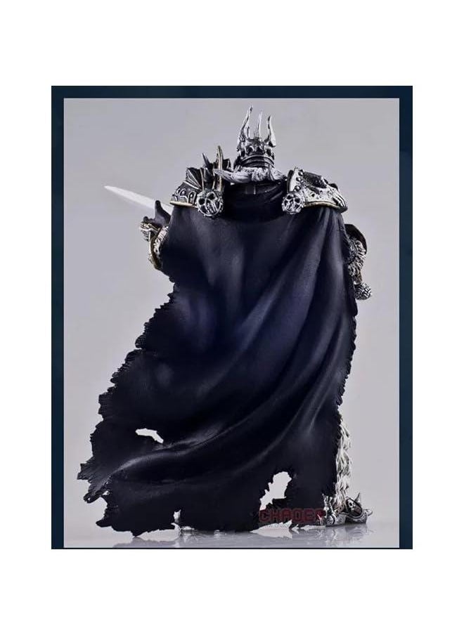 World of Warcraft Action Figure Death Knight Movie Model Statue,PVC Desktop Decorations Model,Arthas Menethil Custom Package Art, Model/7 inch