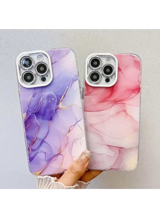S-TOP Case For iPhone 16 Plus Electroplated Marble Texture Phone Case - Image 3