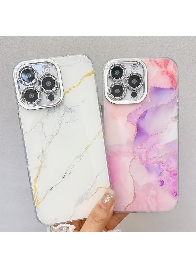 S-TOP Case For iPhone 16 Plus Electroplated Marble Texture Phone Case - Image 2