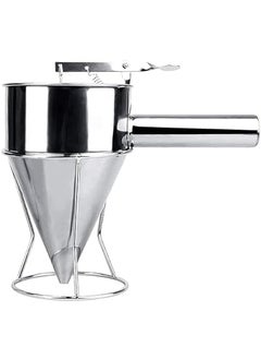GOPSAM GOPSAM Pancake Batter Dispenser Stainless Steel with Stand Rack Silicone Mouths I Funnel Cake Batter Dispenser Large Hole I Octopus Ball Funnel I Maker for Cupcakes Waffles Chocolate Balls  - Image 2