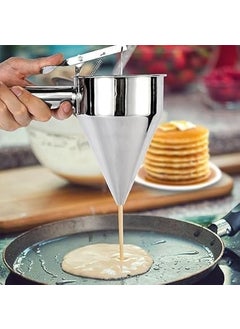 GOPSAM GOPSAM Pancake Batter Dispenser Stainless Steel with Stand Rack Silicone Mouths I Funnel Cake Batter Dispenser Large Hole I Octopus Ball Funnel I Maker for Cupcakes Waffles Chocolate Balls  - Image 5