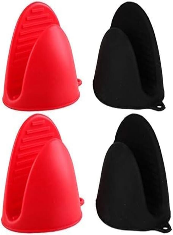 Silicone Oven Mitts Set (2 Pcs) – Heat Resistant Pot Holders for Kitchen, Baking & BBQ Grill, Non-Slip Multi-Color Cooking Gloves