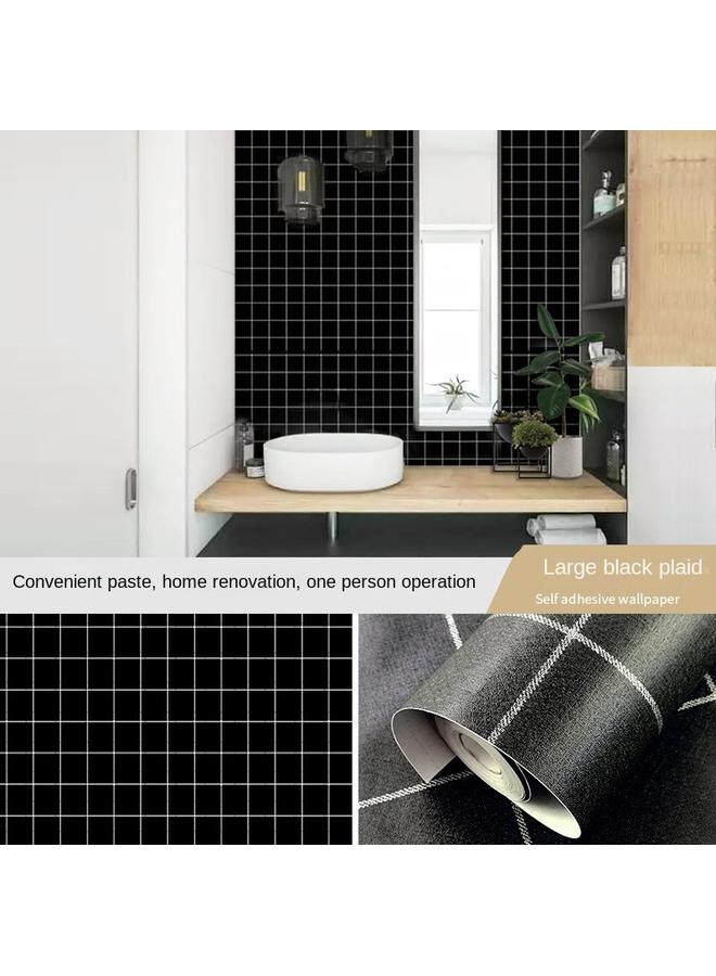 Bluejw Self-Adhesive Wallpaper Bedroom Background Wall Wallpaper Self-Sticker Kitchen Ins Style Plaid Dormitory Renovation Wall Sticker - Image 1