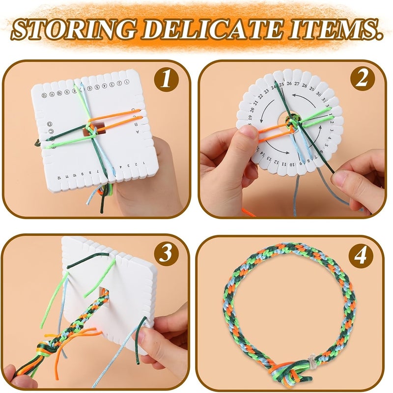 Round And Square Weaving Set 2pcs Hand Looms Crochet Hooks Yarn Craft Supplies - Image 2