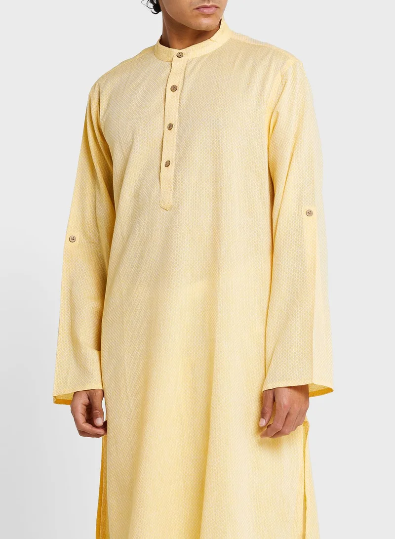 Fabindia Mandarin Collar Long Kurta