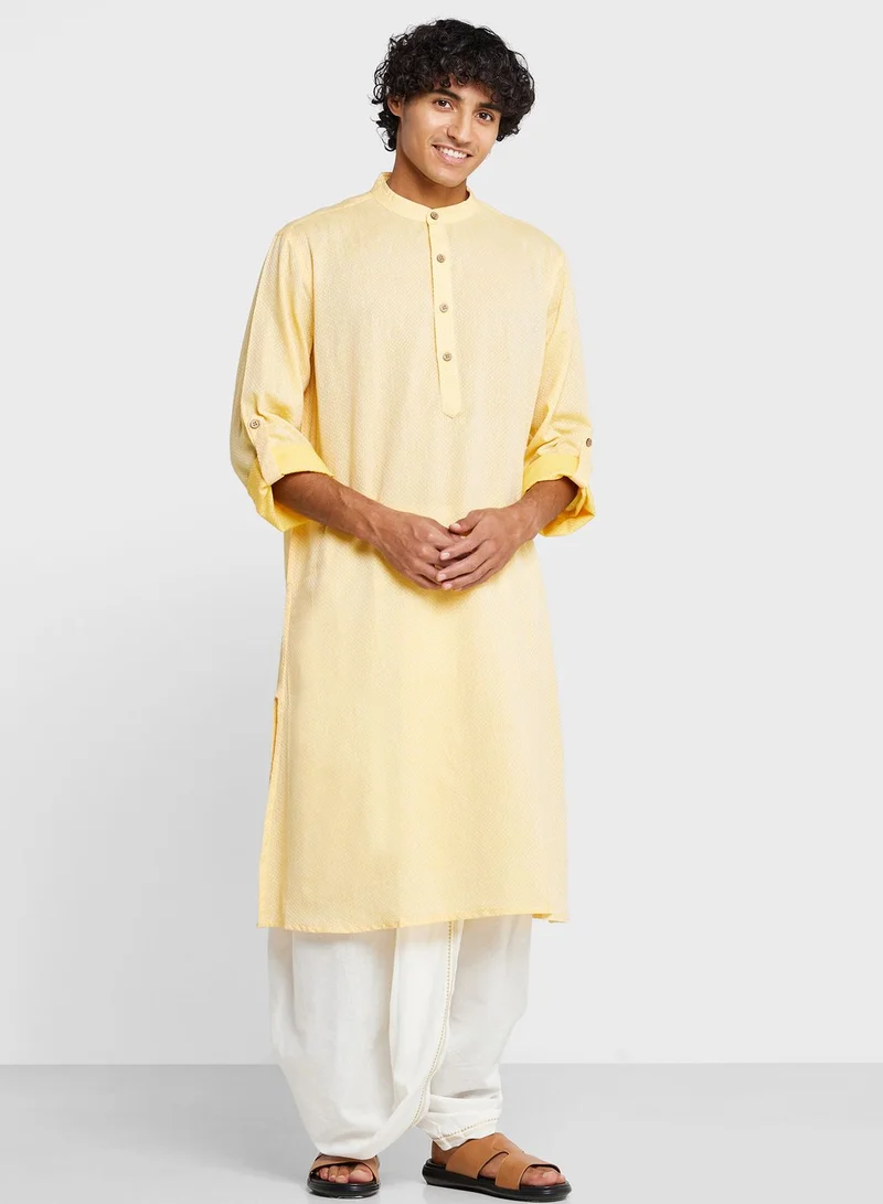 Fabindia Mandarin Collar Long Kurta