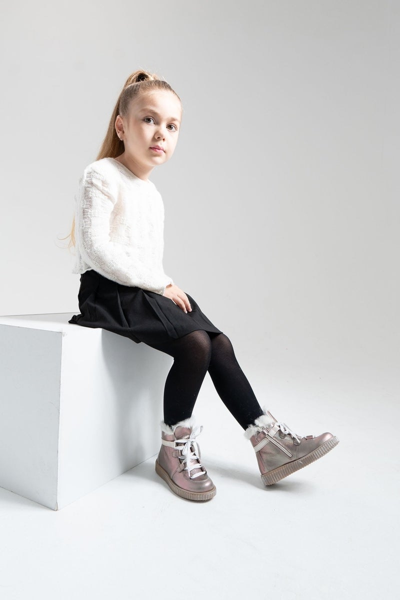 Mnpc Girl Mink Glittery Leather Anatomical Daily Boots - Image 1