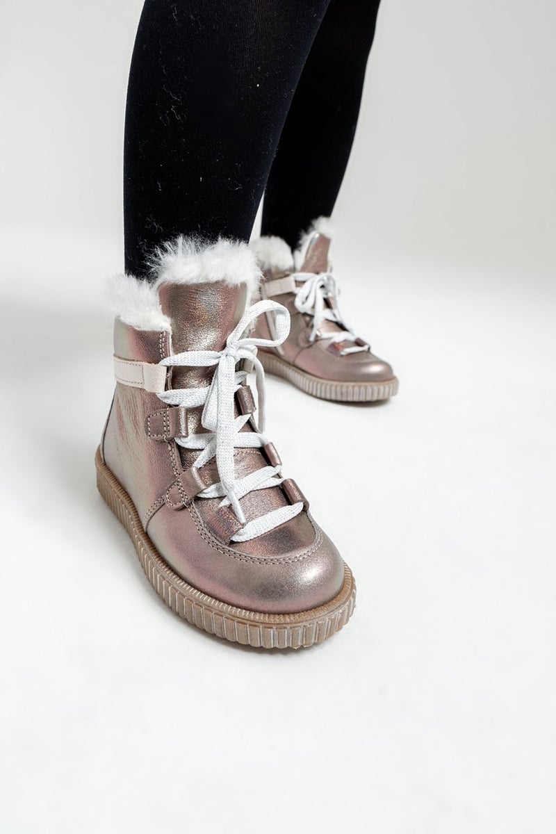 Mnpc Girl Mink Glittery Leather Anatomical Daily Boots - Image 4