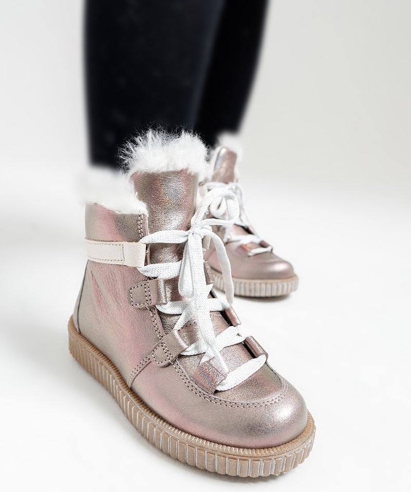 Mnpc Girl Mink Glittery Leather Anatomical Daily Boots - Image 5
