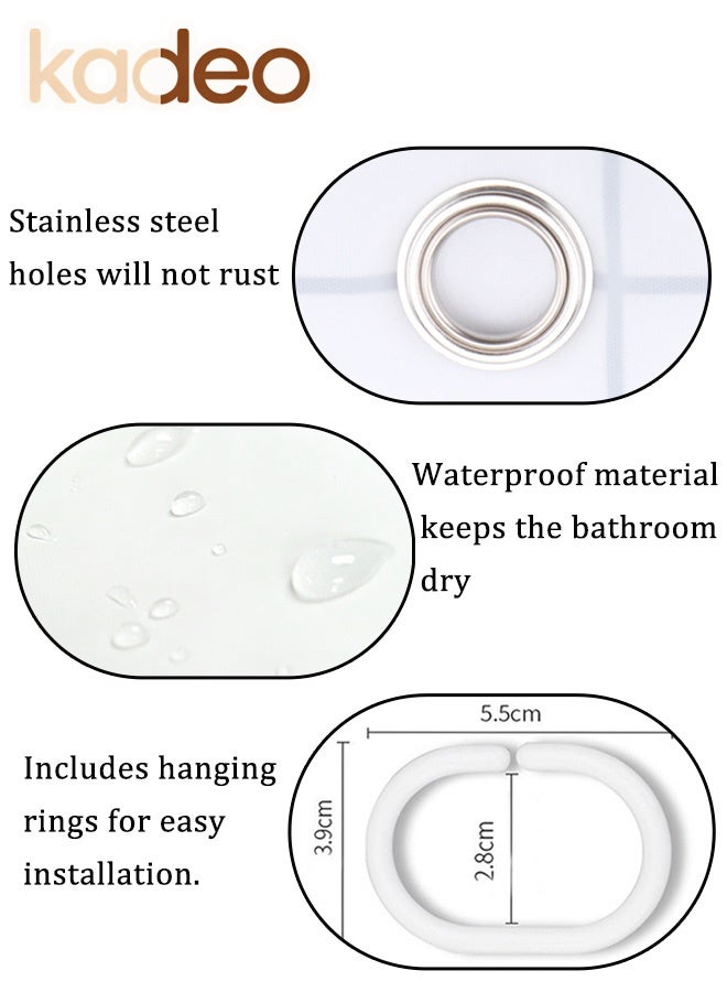 kadeo EVA Shower Curtain, Liner Glitter Feather Pattern, Premium Clear Bathroom Shower Curtain, with Rustproof Metal Grommets and Hanging Ring, for Shower Stall, Bathtubs Thickened Bathroom Curtain 180*180CM - Image 4
