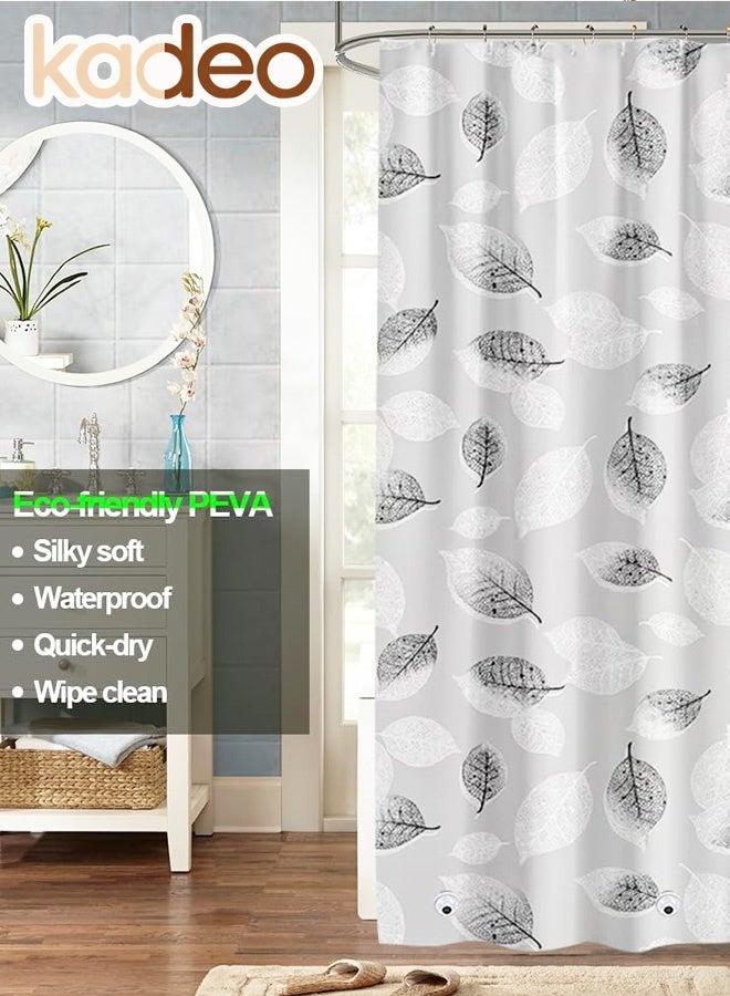 kadeo EVA Shower Curtain, Liner Glitter Feather Pattern, Premium Clear Bathroom Shower Curtain, with Rustproof Metal Grommets and Hanging Ring, for Shower Stall, Bathtubs Thickened Bathroom Curtain 180*180CM - Image 3