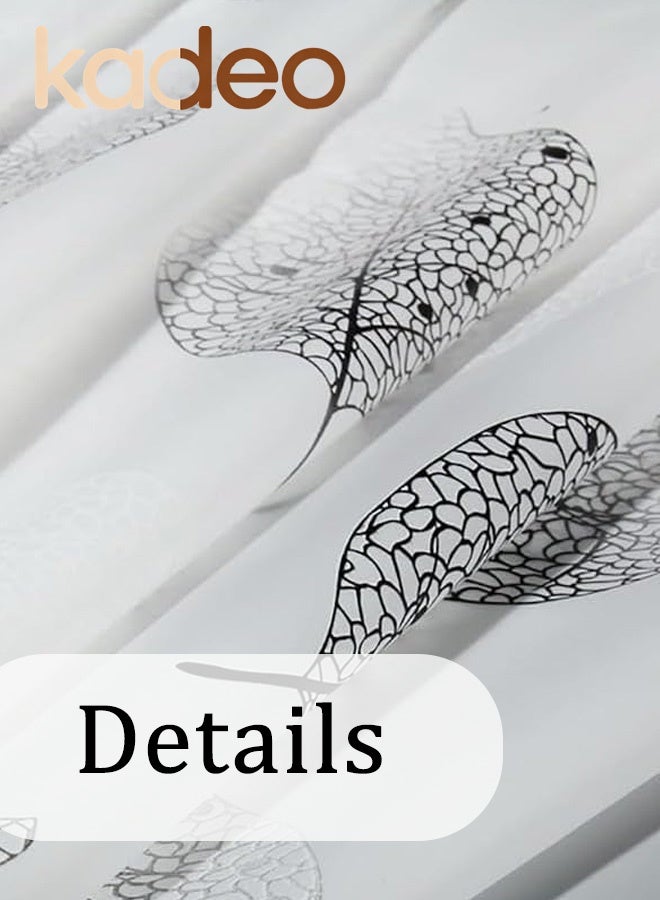 kadeo EVA Shower Curtain, Liner Glitter Feather Pattern, Premium Clear Bathroom Shower Curtain, with Rustproof Metal Grommets and Hanging Ring, for Shower Stall, Bathtubs Thickened Bathroom Curtain 180*180CM - Image 5
