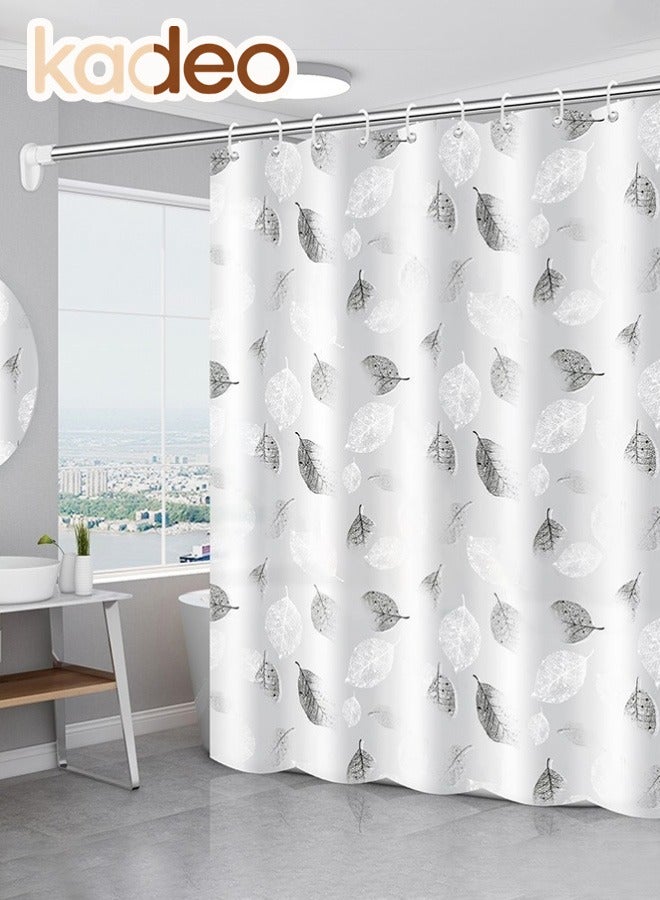 kadeo EVA Shower Curtain, Liner Glitter Feather Pattern, Premium Clear Bathroom Shower Curtain, with Rustproof Metal Grommets and Hanging Ring, for Shower Stall, Bathtubs Thickened Bathroom Curtain 180*180CM - Image 1