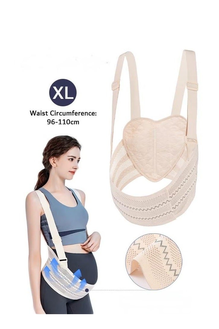 حزام دعم البطن للحمل، حزام دعم البطن قابل للتعديل وجيد التهوية، لتخفيف آلام الظهر والخصر والحوض - Image 1