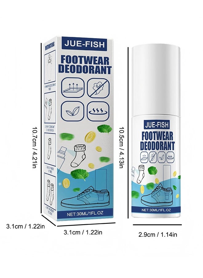 JUE-FISH Shoes And Shoe Cabinet Deodorizer Spray – Shoe And Socks Deodorizer - Quickly Eliminates Odors From Shoes, Socks And Sweaty Feet, keeping Them Fresh For A Long Time